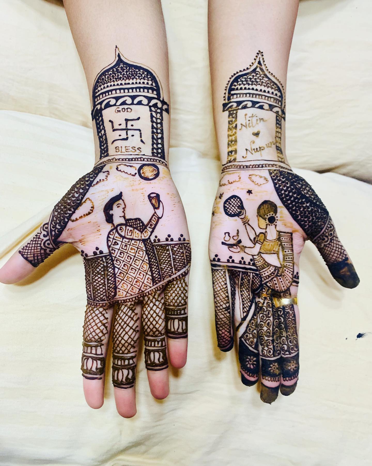 Half Hand Mehandi Designing Services at best price in Noida | ID:  20639175233